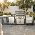 Custom Garden Outdoor Modular Kitchen Cabinets Complete Stainless Outdoor Kitchen Sturdy for Patio Commercial Use