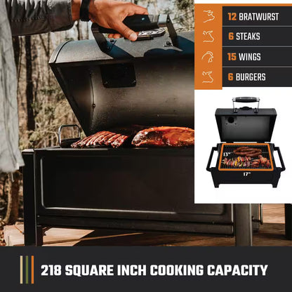 Rambler Portable Charcoal Grill with 218 Sq. In. Cooking Area in Black