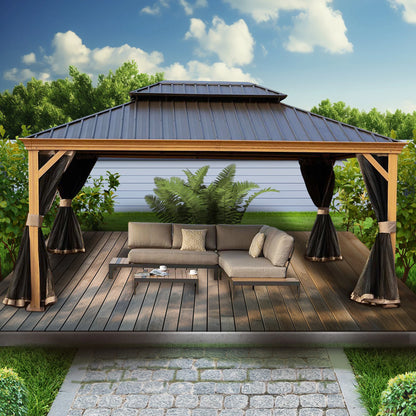 12-Ft X 12-Ft Apollo Powder Coated Gazebo with Hardtop Roof (Screen Included)
