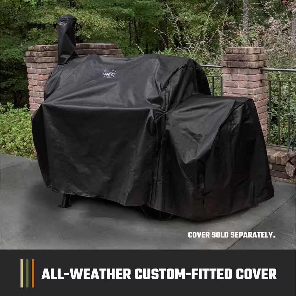 Highland Offset Charcoal Smoker and Grill with 900 Sq. In. Cooking Area in Black