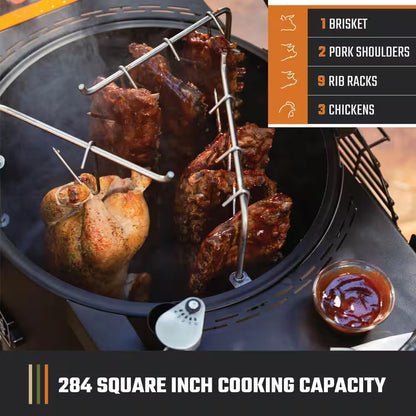 Bronco 18 In. Heavy Duty Charcoal Drum Smoker and Grill with 284 Sq. In. Cooking Area in Black