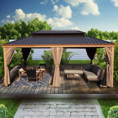 12-Ft X 12-Ft Apollo Powder Coated Gazebo with Hardtop Roof (Screen Included)
