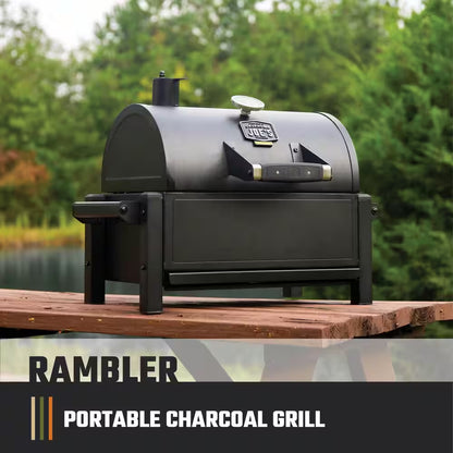 Rambler Portable Charcoal Grill with 218 Sq. In. Cooking Area in Black