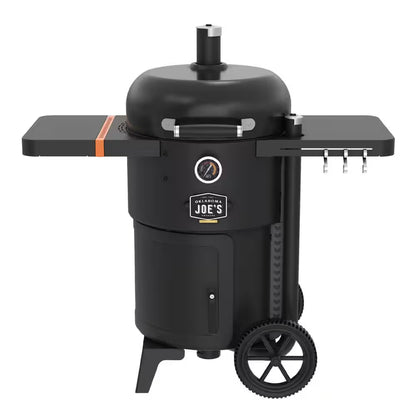 Bronco 18 In. Heavy Duty Charcoal Drum Smoker and Grill with 284 Sq. In. Cooking Area in Black