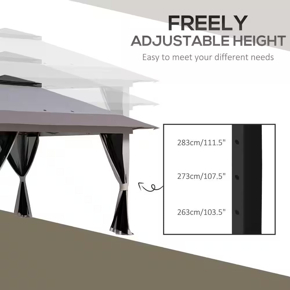 Steel Polyester Fabric 111.4 In. X 154.3 In. Arbors Light Gray