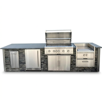 Custom Garden Outdoor Modular Kitchen Cabinets Complete Stainless Outdoor Kitchen Sturdy for Patio Commercial Use — Studio Shot